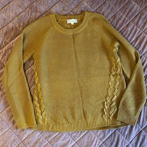 Pink Rose Lace-Up Sweater